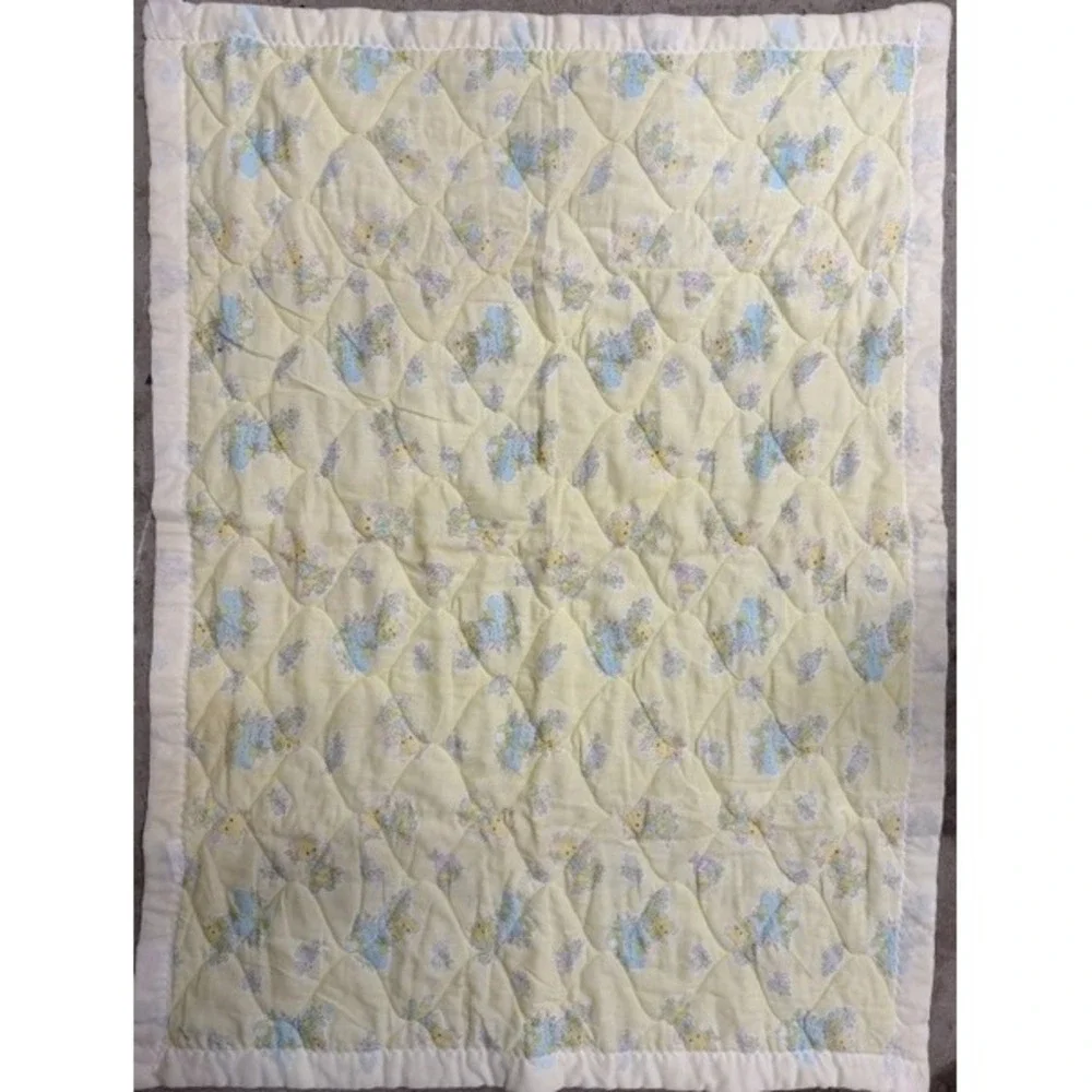 Vintage Butter‎ yellow Baby toys baby blanket with satin binding
